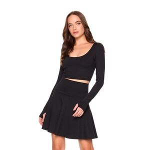 Susana Monaco Black High Waisted Fit and Flare Mini Skirt Small RN‎ 96335
